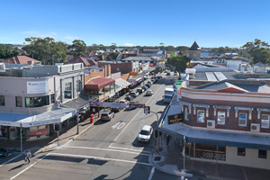 The Street View from the Three Bedroom Apartment at Boulevard Apartments.