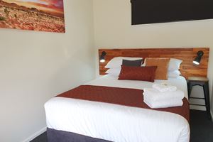 Queen Bed within the Quad Unit at Black Sheep Motel.