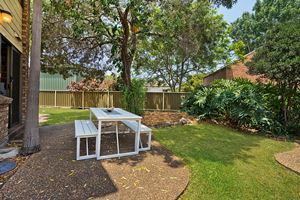 The Outdoor Dining of Centennial Terrace Apartments Superior 2 Bedroom Unit.