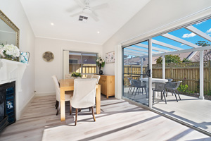 The Dining Room at James Street Morpeth Three Bedroom Townhouse.