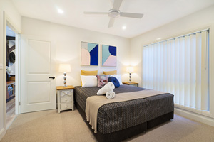 The Main Bedroom at James Street Morpeth Three Bedroom Townhouse.