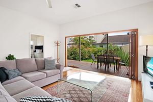 The lounge room at Cooks Hill Cottage