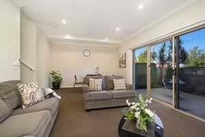 The Living Room of a 2 Bedroom Townhouse Apartment at Birmingham Gardens Townhouses.