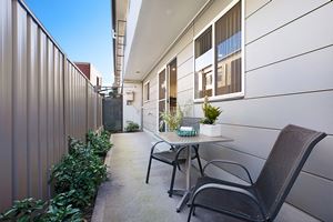 The Parivate Courtyard of a 5 Bedroom Townhouse Apartment at Birmingham Gardens Townhouses.