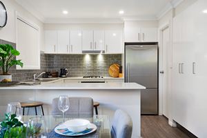 The Kitchen of a 5 Bedroom Townhouse Apartment at Birmingham Gardens Townhouses.