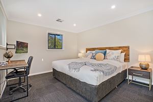 The Master Bedroom of a 5 Bedroom Townhouse Apartment at Birmingham Gardens Townhouses.