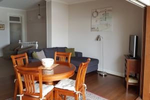 The living room in the Vista Apartment.