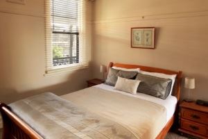 The main bedroom in the Vista Apartment.