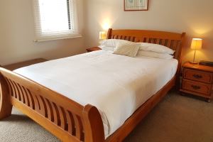 The main bedroom in the Vista Apartment.