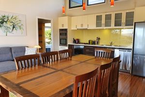 The Kitchen and Dining Room at Sanctuary Hill Retreat.