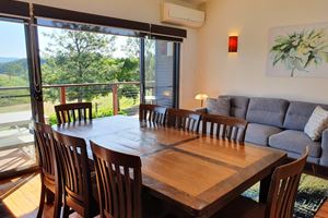 The Kitchen and Dining Room at Sanctuary Hill Retreat.